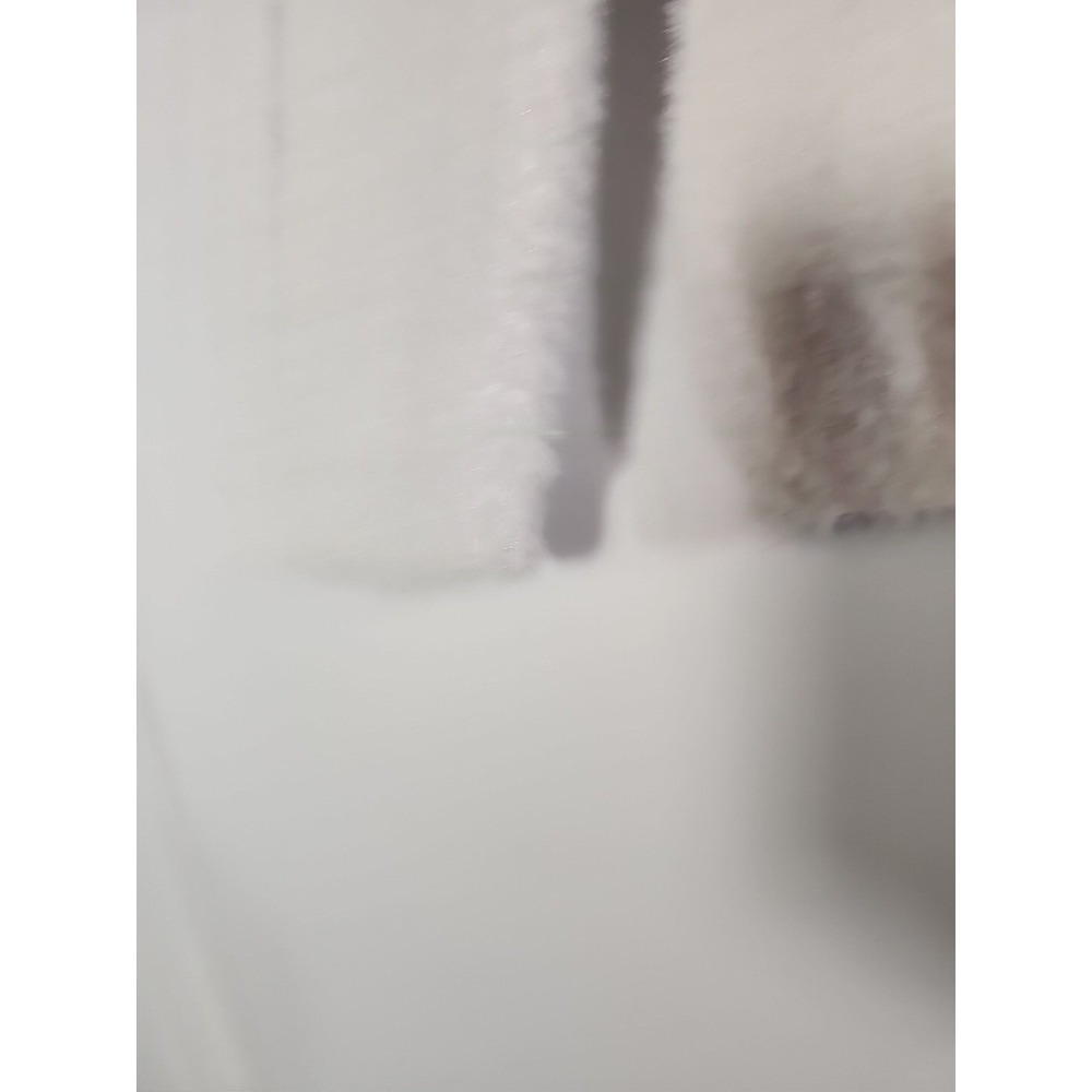 Ellen Tracy Fuzzy Eyelash Chenille Sweater Sparkle Metallic White Womens XS - Picture 4 of 15